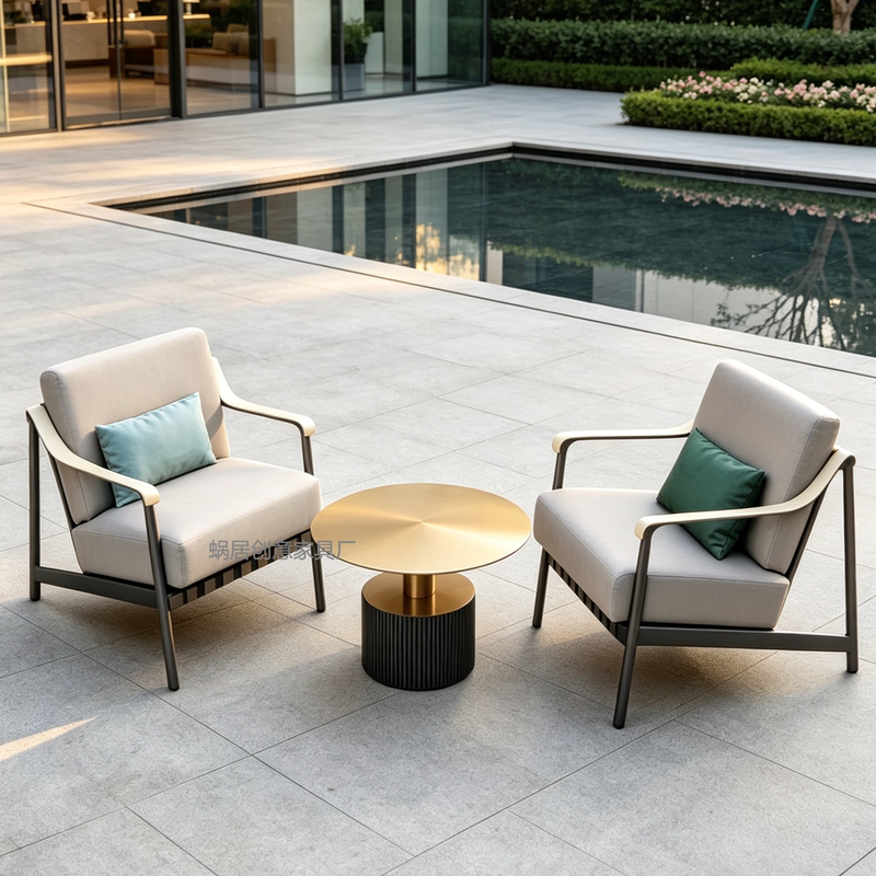 Outdoor Leisure Sofa Table and Chair Set for Courtyard, Open-Air Balcony, Landscape Terrace, Sales Area, Waterproof and Sun-Resistant Outdoor Leisure Sofa Table and Chair Set for Courtyard, Open-Air Balcony, Landscape Terrace, Sales Area, Waterproof and Sun-Resistant