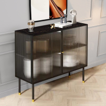 Side cabinet side cabinet double door storage rack iron art Nordic Changhong glass display dining room living room entrance shoe cabinet