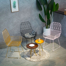 Outdoor outdoor coffee milk tea meeting guest rooftop courtyard open-air Iron waterproof sunscreen leisure chair stool