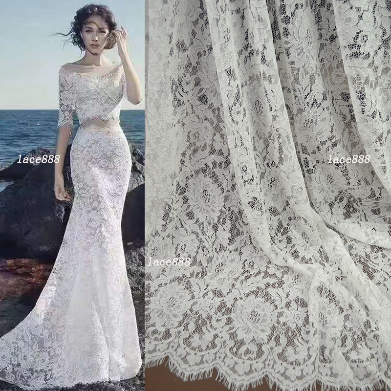 New Brocade Cotton Yarn 1.5m Wide Skirt Lace Fabric for Wedding Dresses, Clothing, and Formal Wear, Soft and with Good Drape