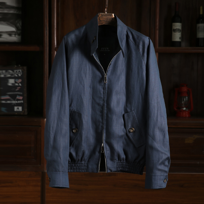 Harrington G9 Jacket, Improved Thin Version for Men, Spring and Autumn, High-End American Casual Stand-Up Collar Executive Linen Coat