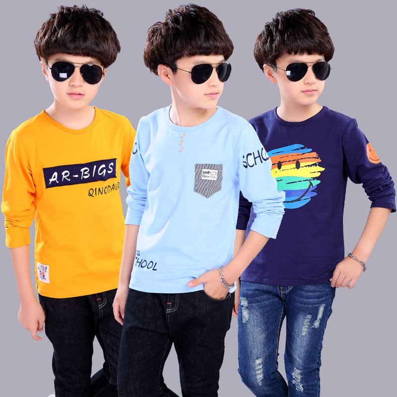 Boy long sleeve T-shirt CUHK Tong pure cotton Spring autumn blouses Children's autumn clothes outside wearing 2022 new autumn clothes children's clothing 12