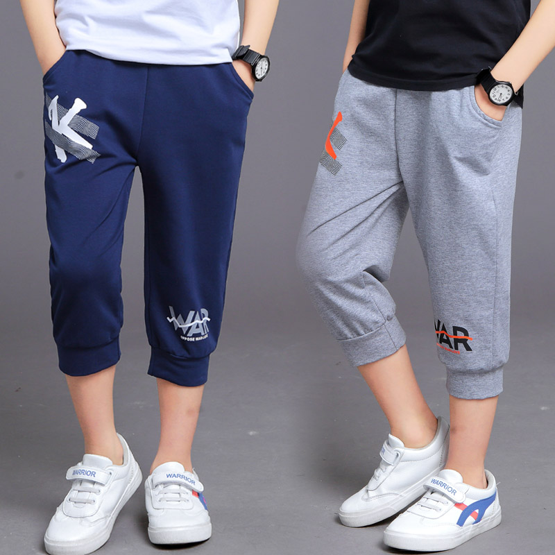 Boy's pants 2022 new summer children's seven - pants in the big children's casual sports pants boy summer shorts tide