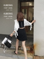 Ремень, рубашка, платье, французский стиль, рукава фонарики