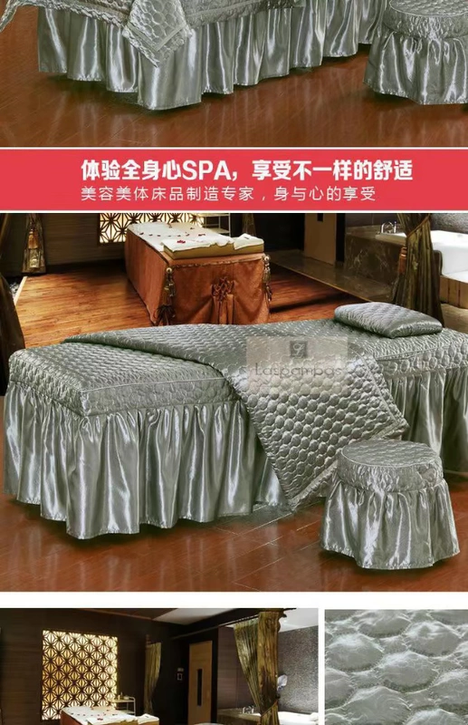 Đặc biệt vẻ đẹp bedspread thư mục bông hoa denim massage làm đẹp chuyên nghiệp có thể được tùy chỉnh - Trang bị tấm ga trải giường spa đẹp