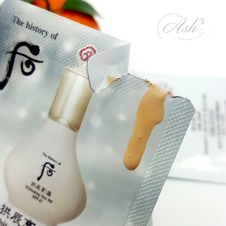 Kem nền búp bê sứ nhẹ và thoáng khí WHOO Sau khi Gong Chen thưởng thức kem chống nắng làm trắng tuyết BB cream 1ML mẫu SPF50