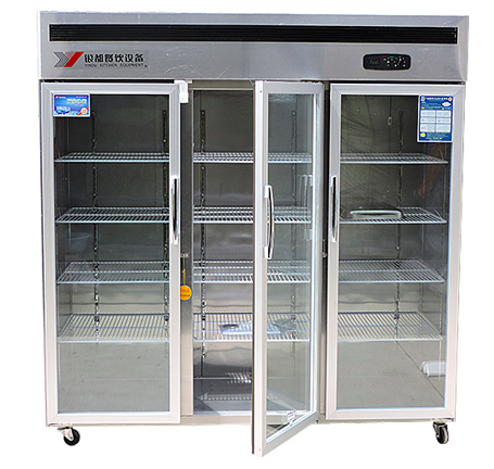 United Fidelity New Silver All Three Doors Glass Kitchen Freezer 3 Doors Commercial Standing Fridge Upright Refrigerated Display Case