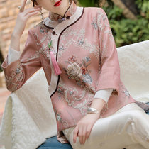 Tang Dress Womens Spring Autumn New China Wind Fashion Retro Loose Display Slim Short And Chinese Improved Version Qipao Blouse