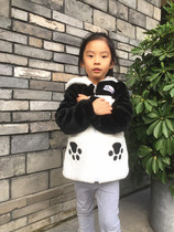 Winter Plush Panda Long Sleeve Warm Jacket Children Parent-child Porn to perform Panda Base Exploits