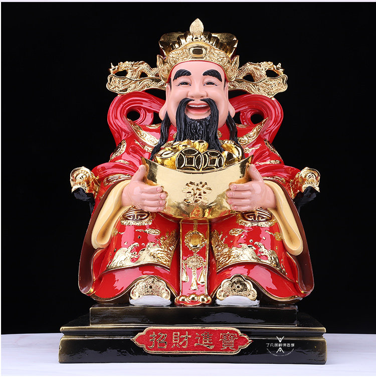 The shop of the god of wealth is dedicated to the home resin God of Wealth Buddha statue opened in the living room office zhao cai ornaments