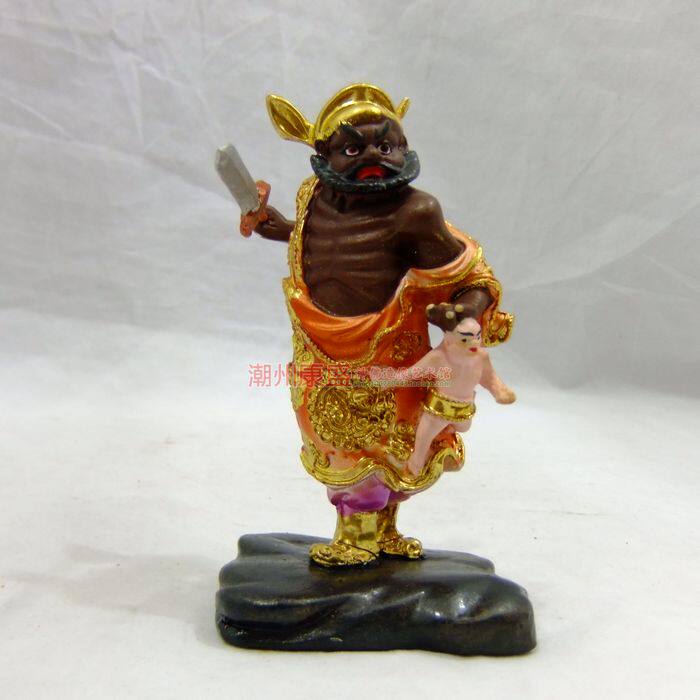 (Chaozhou Kangsheng) Resin Gold 4-inch Dunhuang Cai Zhong Kui Daoist Statue