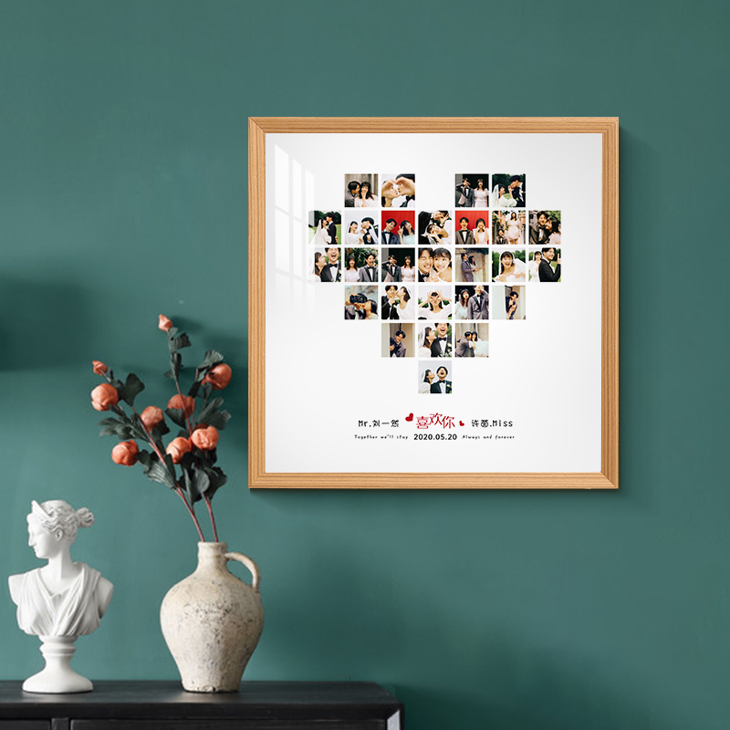 New Year Christmas Photos Custom Gift Items Love Photo Frame Solid Wood Couples Creative Wedding Anniversary Birthday