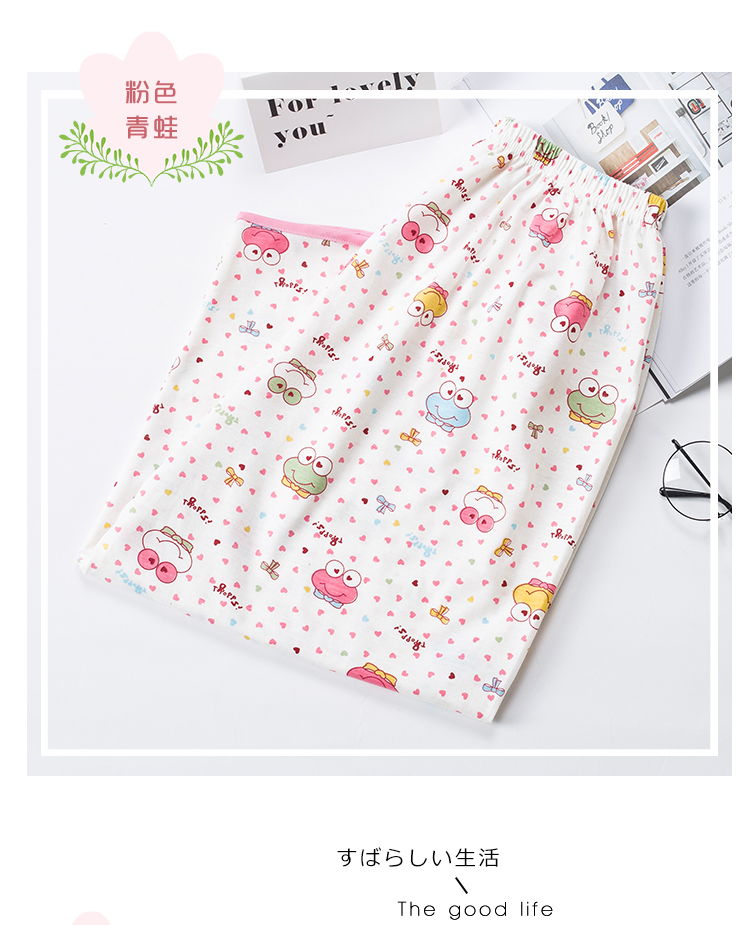 Mùa hè quần pyjama cotton của phụ nữ cắt quần hoạt hình dễ thương lỏng quần thoải mái nhà mỏng phần quần short cotton giản dị quần alibaba nữ