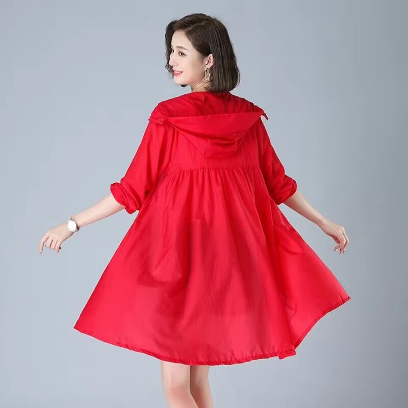 Sun Protection Clothing for Women, Mid-Length, 2024 Summer New Style, Lightweight, Breathable, Outdoor Uv Protection, Large Size, Loose Jacket, Trendy
