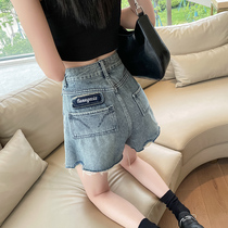 Hair side denim shorts female hot girl Summer thin straight drum high waist display slim to make old retro wide leg a word pants tide