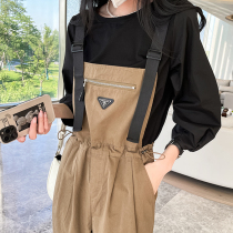 Back with pants woman 2022 Summer thin section Korean version loose American collection waist two sets one-piece suit pants suit