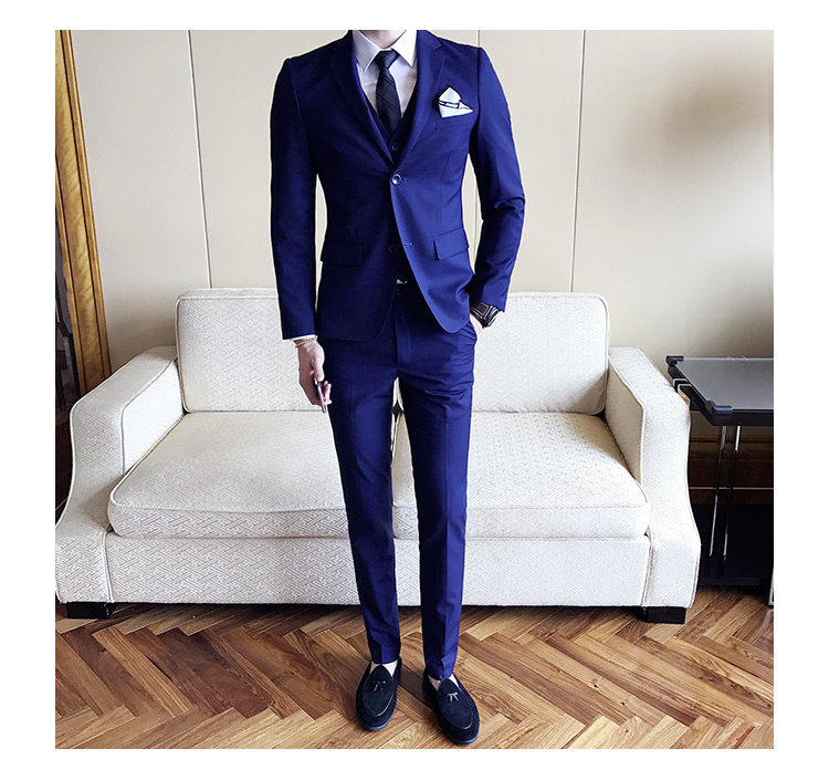 Bộ đồ mới của nam phù hợp với quần áo mỏng phù hợp với chú rể áo vest nam hàn quốc