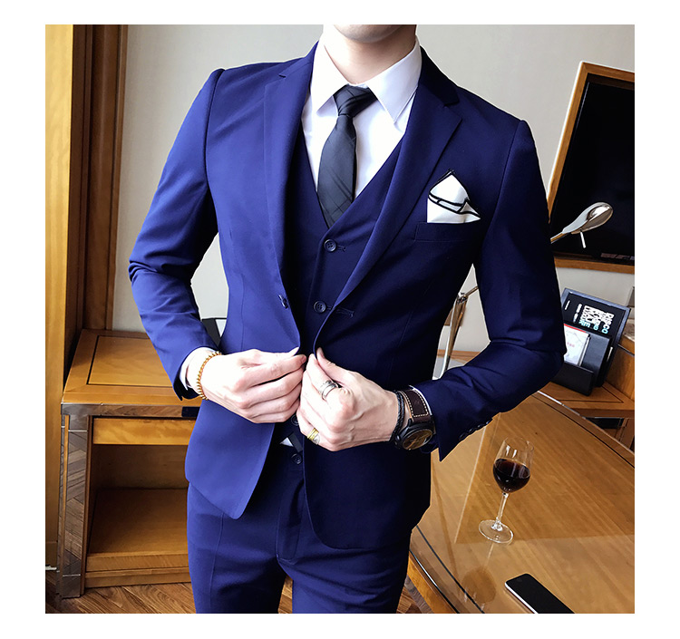 Bộ đồ mới của nam phù hợp với quần áo mỏng phù hợp với chú rể áo vest nam hàn quốc