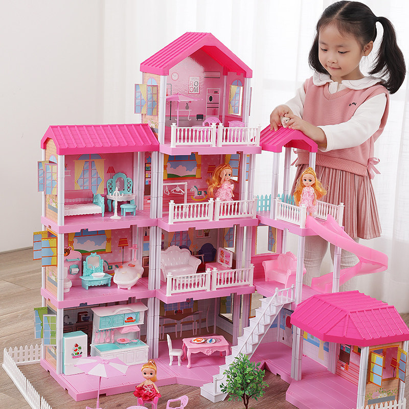 Sugar Mi Princess House Children Building Blocks Baby Assembled City Villa 3 Princess Castle Girls 6 Puzzle Toy Series