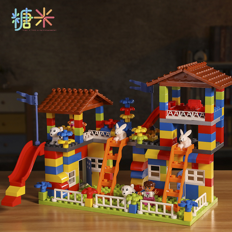 Toy building blocks assemble large particles, multi-function, intelligence, brain, 3 babies, boys, girls, 6-year-old children's gifts