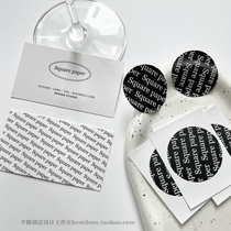Customized creative business card design ins style self-adhesive sealing label custom matching design square