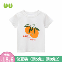 27home Summer children Fashion new fashion children pure cotton short sleeve T-shirt Korean version female baby round collar clothes