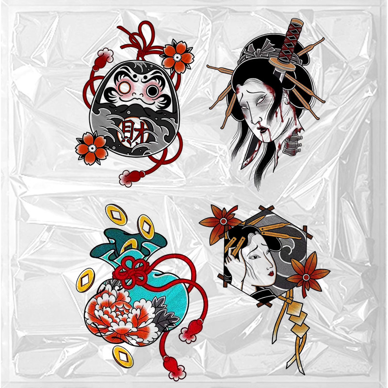 Breaking wave common style Tattoo Collage Style Parquet Arm Ins Floating World Painting of the Egg Art Brotho bag waterproof