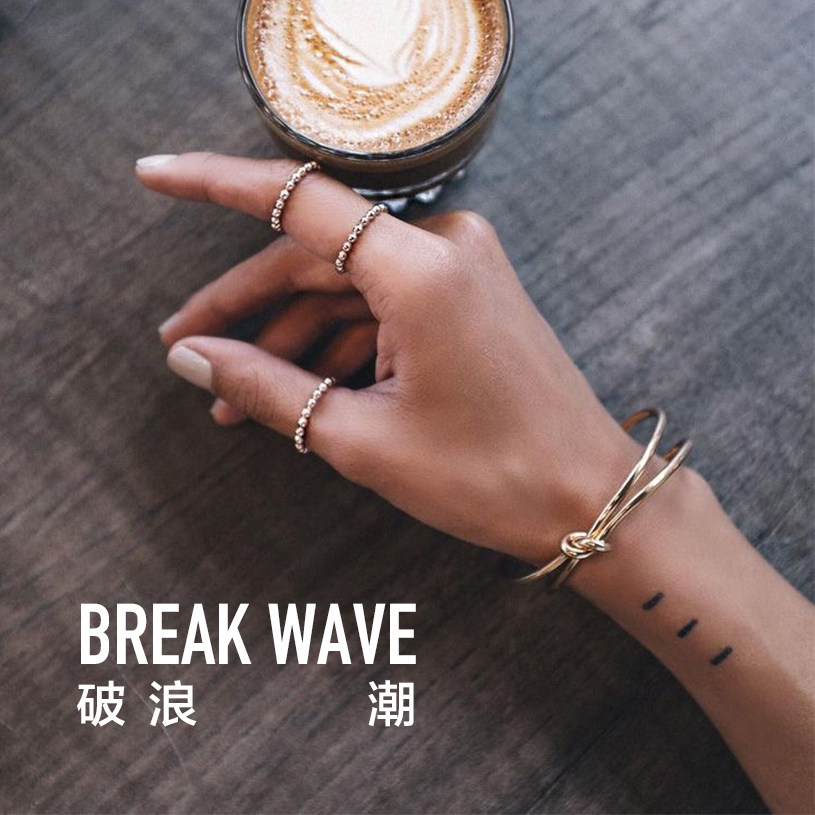 Breaking wave original tattooed with wind finger line wrist minima small tattoo ear