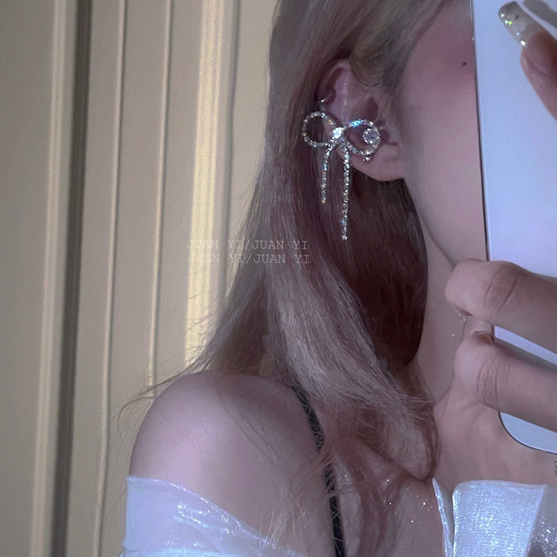 Sweet and sweet girl butterfly knot ear clip ~ girl's heart pure desire to wind and sensuous high sense without earrings earrings and earrings