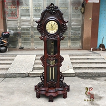Lao big red acid branch floor clock Cochin yellow sandalwood stand clock Living room clock European-style table clock Mahogany retro clock watch