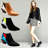 Martens, демисезонные ботинки с заостренным носом, высокие ботильоны в английском стиле, короткие сапоги, челси, 2020