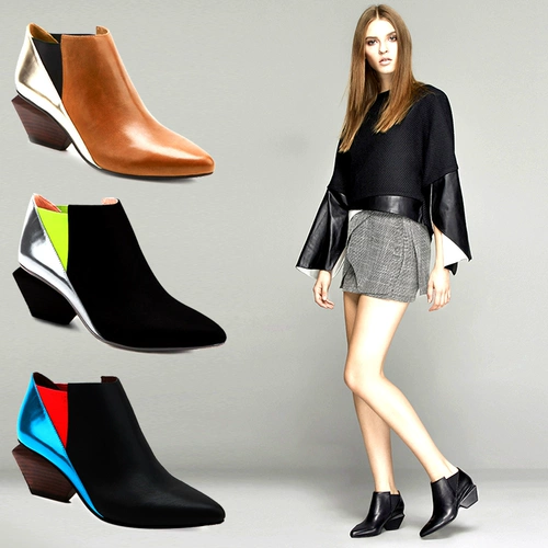 Martens, демисезонные ботинки с заостренным носом, высокие ботильоны в английском стиле, короткие сапоги, челси, 2020