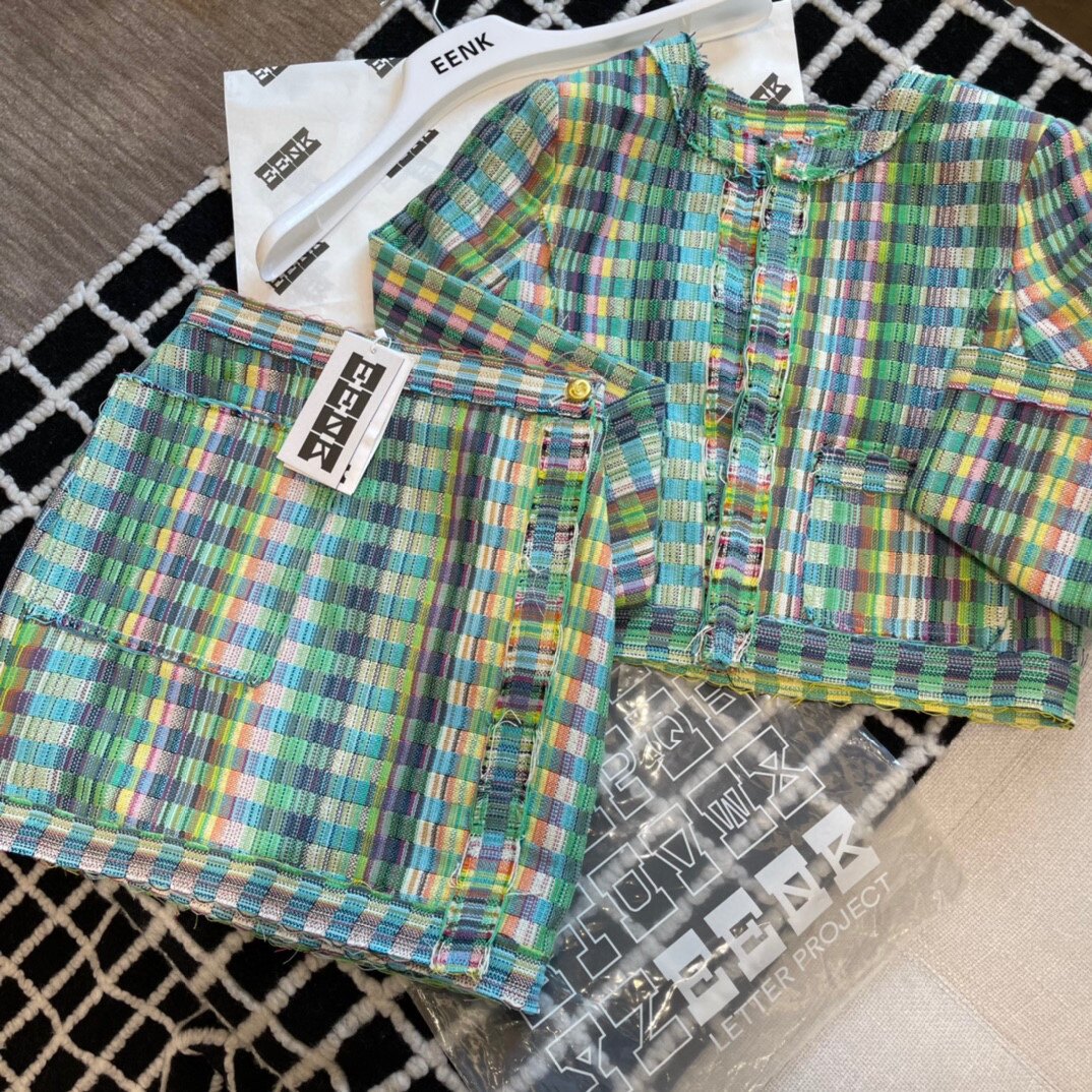 EENK Small Fragrance Short Skirt Suit Versatile Age Reduction Suit