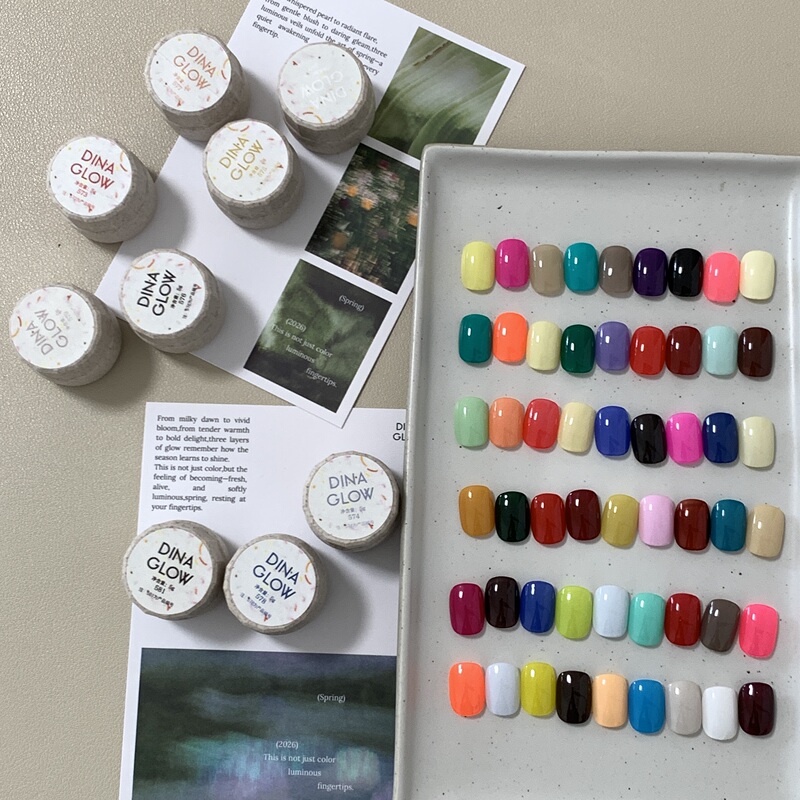 Dinaglow New Spring Nail Polish Gel Series (528~581) 54 Colors Special Color Combinations, Soft and Delicate