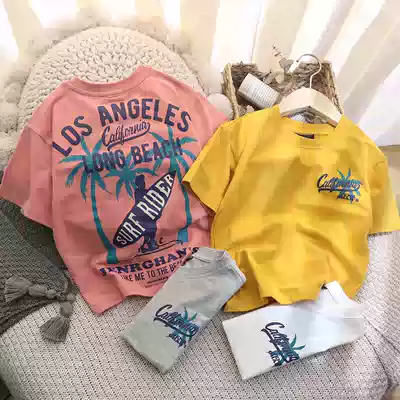 Boys T-shirt resort style short sleeves ~ parent-child summer short sleeve T-shirt 2020 new boys summer cotton short sleeve t