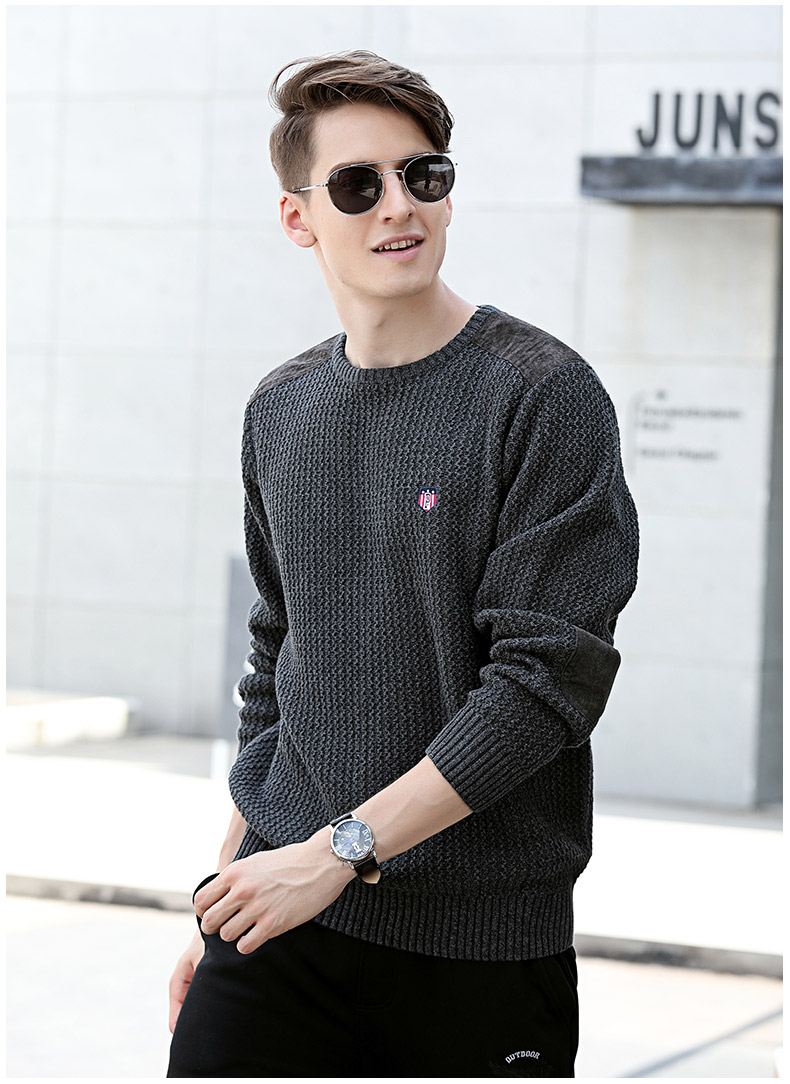 Trung Quốc áo len ấm áp áo len nam cổ tròn áo len cotton rộng kích thước lớn áo len nam áo cardigan nam