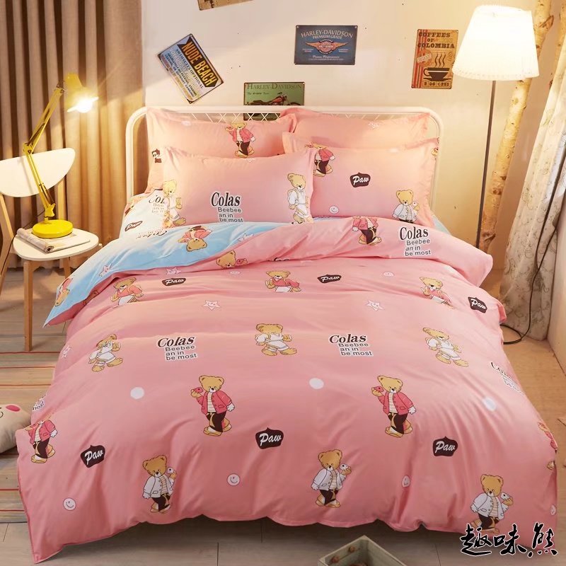 Hoa oải hương tím bột giường đặt bốn tờ quilt cover nhỏ hoa sinh viên phòng ngủ ba mảnh thiết lập 1,5 giường