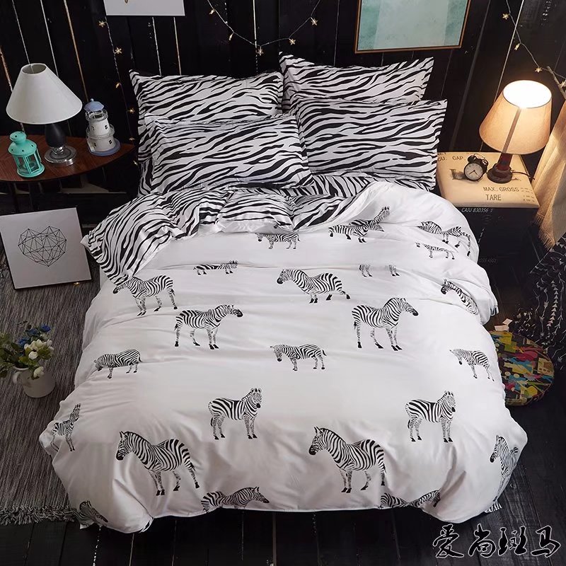 Hoa oải hương tím bột giường đặt bốn tờ quilt cover nhỏ hoa sinh viên phòng ngủ ba mảnh thiết lập 1,5 giường bộ chăn ga gối