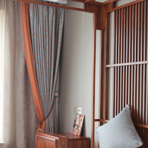 Coral Sea Modern New Chinese Curtain Customized Light Luxury Jacquard Fabric Bedroom Living Room Model Room Curtains