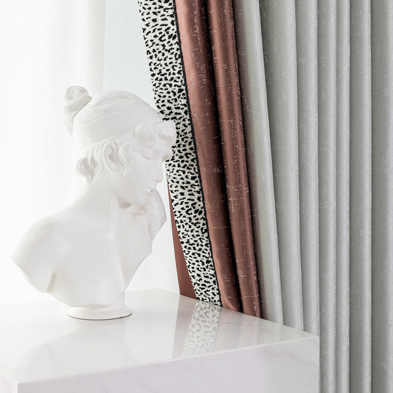 Bright ruby red cedar color BAO WEN high precision curtains modern minimalist light extravaganza Living room Book room Bedroom curtain finished product