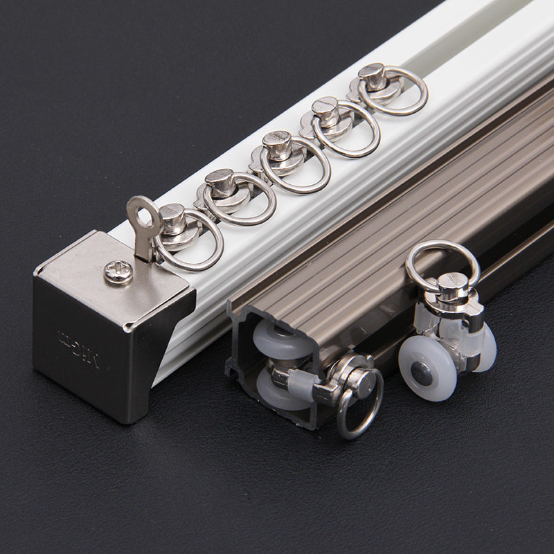 JMA aluminum curtain track plus heavy aluminum alloy slide load-bearing good for hanging heavy curtains