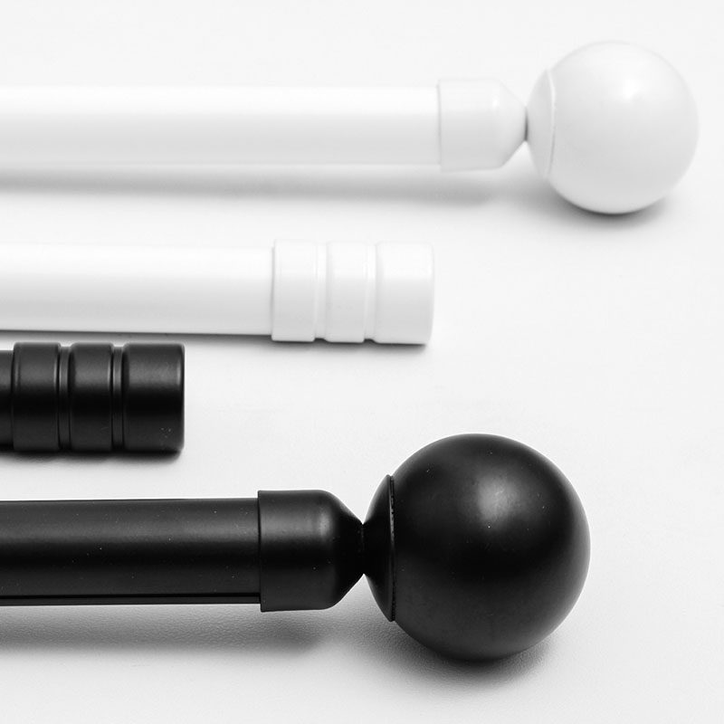 Simple American style black and white two - color art roar rod curtain rod thickening aluminum alloy double rod single rod