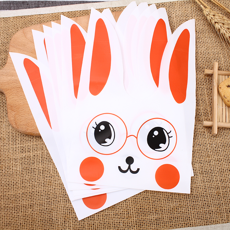 Baking packaging Rabbit ear snack bag Cookie biscuit bag Bread bag Moon cake bag about 50 packs