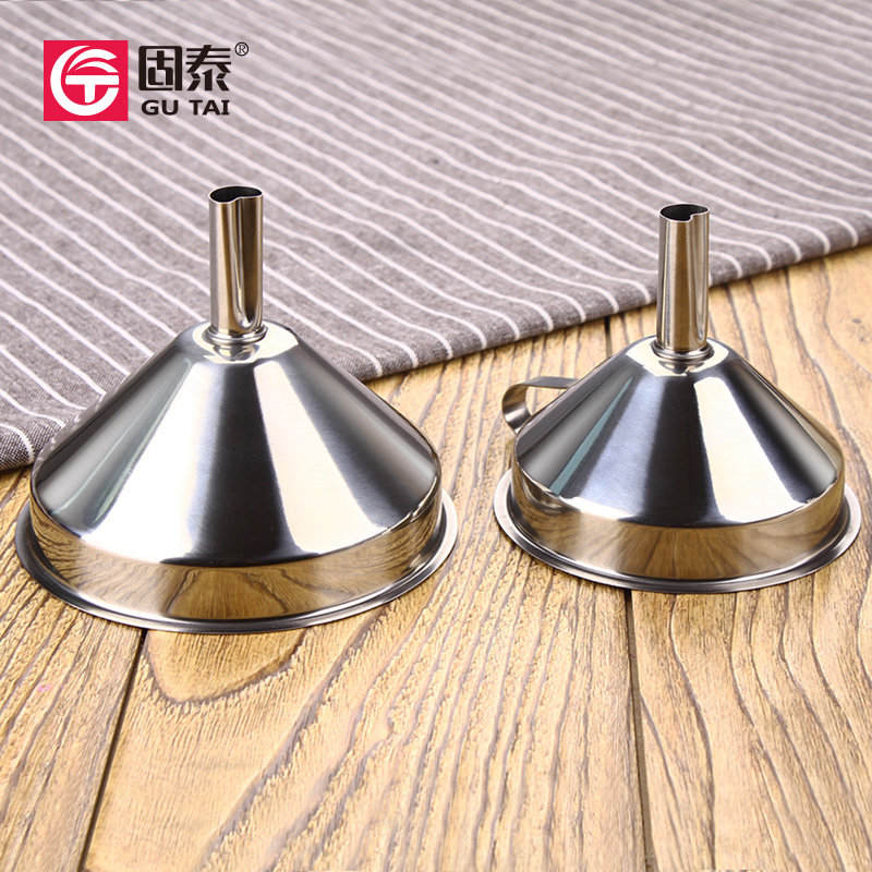 Thickened 304 stainless steel funnel with filter extra large caliber kitchen oil dispenser household wine drain size 