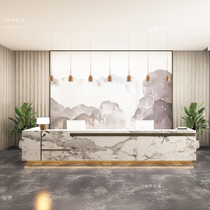 Pandora marble slate texture company front desk reception desk hotel beauty salon paint bar cashier custom