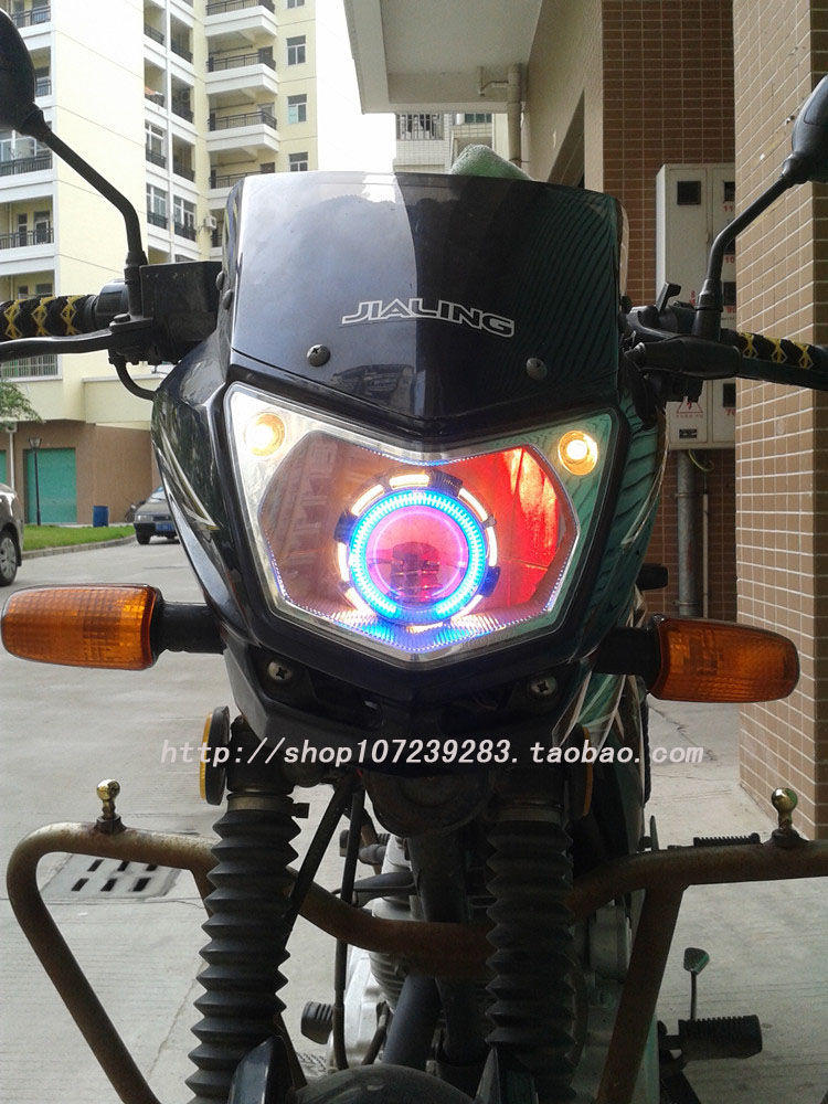 Angel Devil Eye Refit 2.5 Inch Double Light Lens Xenon Light Phụ kiện xe máy Đèn pha Xe máy Xenon Light đèn xe siêu sáng