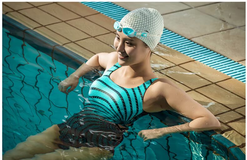 Mũ bơi Speedo nam và nữ lớn silicone không thấm nước tóc dài tai đồ bơi liền thân