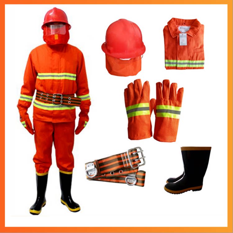 Cai'an 02 97 thickened cotton fire drill combat clothing five-piece set 14 3C fire rescue escape suits