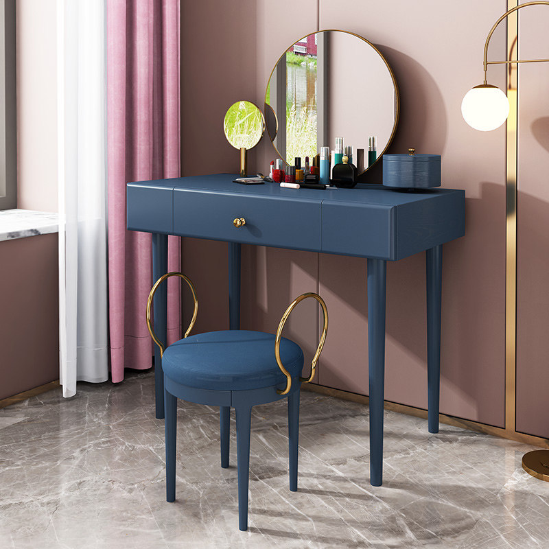 Nordic ins wind makeup table Modern simple bedroom net red makeup mirror Creative designer Light luxury makeup table