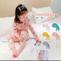 Korean childrens clothing autumn clothes long trousers long sleeve childrens home clothing pajamas underwear set spring and autumn cotton female baby